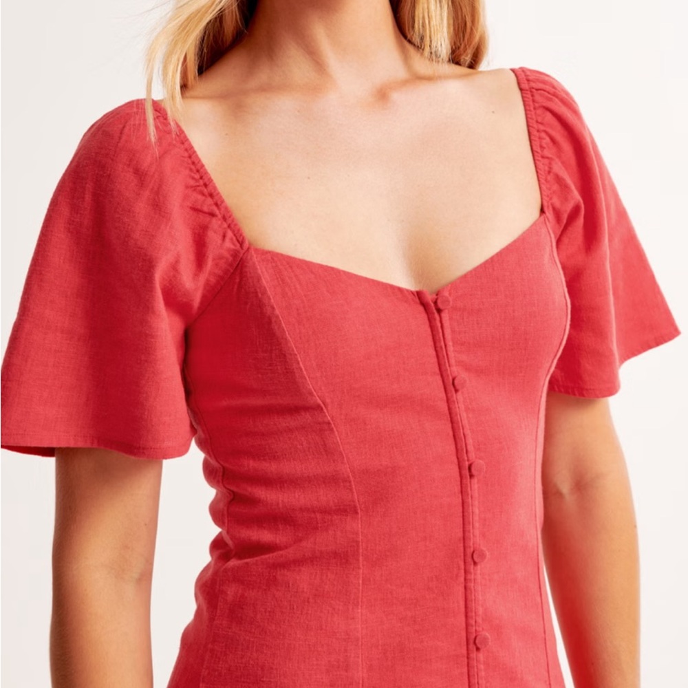 Abercrombie Linen-Blend Button-Through Mini Dress - image 4